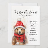 Winter Beer in een gezellig rood Pet Kaart (Voorkant)