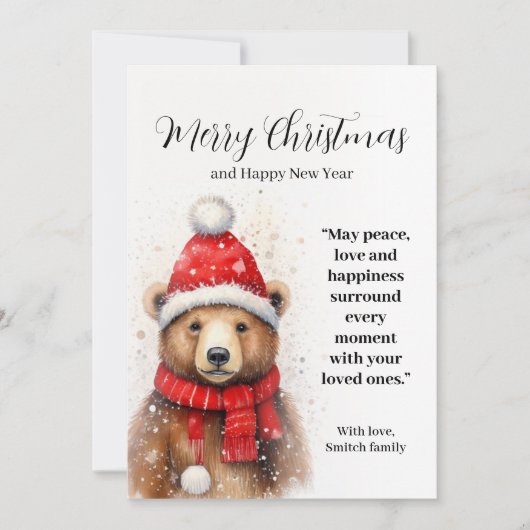 Winter Beer in een gezellig rood Pet Kaart (Voorkant)