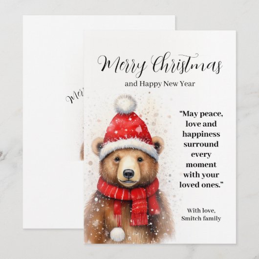 Winter Beer in een gezellig rood Pet Kaart (Voorkant / Achterkant)