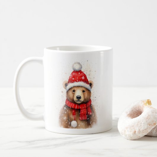 Winter Beer in een gezellig rood Pet Koffiemok (Met donut)