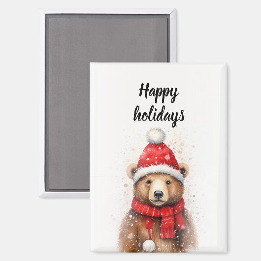 Winter Beer in een gezellig rood Pet Magneet (Voorkant / Achterkant)