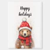 Winter Beer in een gezellig rood Pet Magneet (Voorkant)