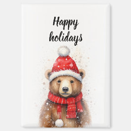 Winter Beer in een gezellig rood Pet Magneet