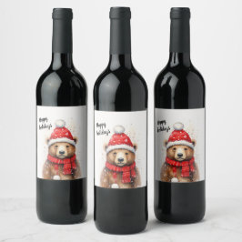 Winter Beer in een gezellig rood Pet Wijn Etiket