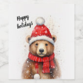 Winter Beer in een gezellig rood Pet Wijn Etiket (Enkel label)