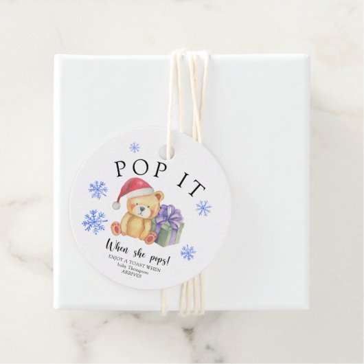 Winter Beer met xmas cadeau - Pop het! Bedankjes Labels (In situ)