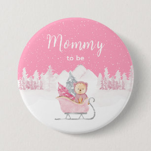 Winter Beer Roze Slaapmuts Voorkomen van zwangersc Ronde Button 7,6 Cm