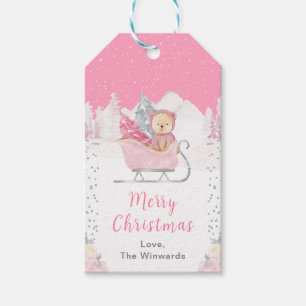 Winter Beer Roze Slee Merry Christmas Cadeaulabel