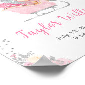 Winter Beer Roze Sleigh Geboorte Statistieken Poster (Hoek)