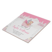 Winter Beer Roze Sleigh Geboorte Statistieken Tegeltje (Zijkant)