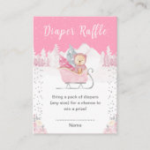 Winter Beer Roze Sleigh Luier Raffle Informatiekaartje (Voorkant)