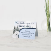 Winter Beer Uil Sneeuw Veel Baby shower Vouw Bedankkaart (Voorkant)