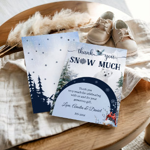 Winter Beer Uil Sneeuw Veel dank Baby shower Bedankkaart