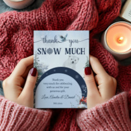Winter Beer Uil Sneeuw Veel dank Baby shower Bedankkaart