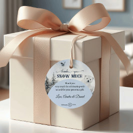 Winter Beer Vogel Sneeuw Veel dank u Baby shower Bedankjes Labels