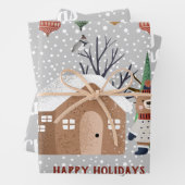 Winter beer, Vrolijk kerstfeest en sneeuwvlokken Inpakpapier Vel (In situ)