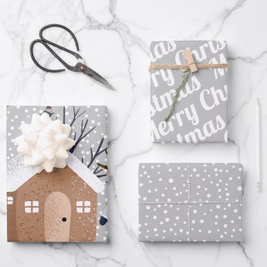 Winter beer, Vrolijk kerstfeest en sneeuwvlokken Inpakpapier Vel (Voorkant)