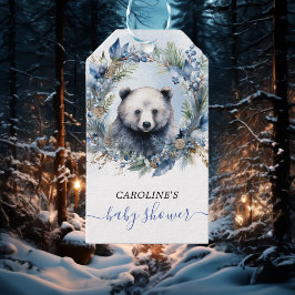 Winter Beer Waterverf Baby shower Cadeaulabel