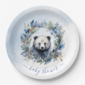 Winter Beer Waterverf Baby shower Papieren Bordje (Voorkant)