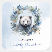 Winter Beer Waterverf Baby shower Vierkante Sticker (Voorkant)