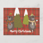 Winter Beer Witte Kerstmis Rood Buffalo Pset Briefkaart (Voorkant)