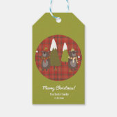 Winter Beer Witte Kerstmis Rood Buffalo Pset Cadeaulabel (Voorkant)