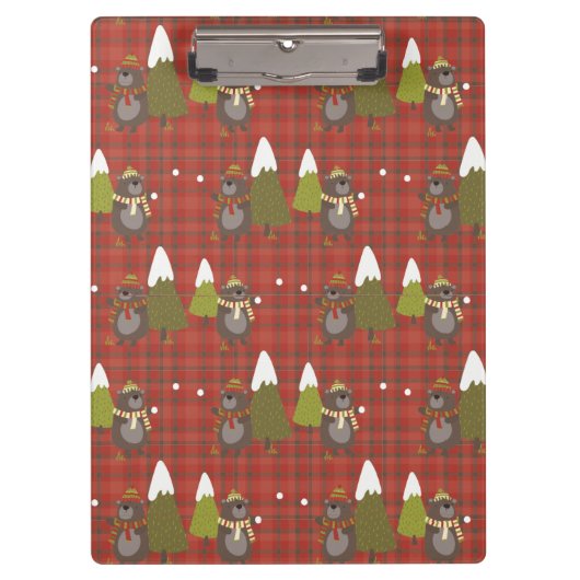 Winter Beer Witte Kerstmis Rood Buffalo Pset Clip Klembord (Voorkant)