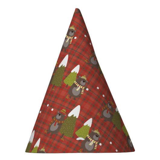 Winter Beer Witte Kerstmis Rood Buffalo Pset Feesthoedjes (Rechts)