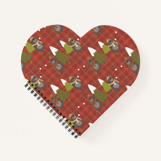 Winter Beer Witte Kerstmis Rood Buffalo Pset Notitieboek (Voorkant)