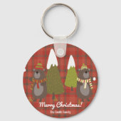 Winter Beer Witte Kerstmis Rood Buffalo Pset Sleutelhanger (Achterkant)