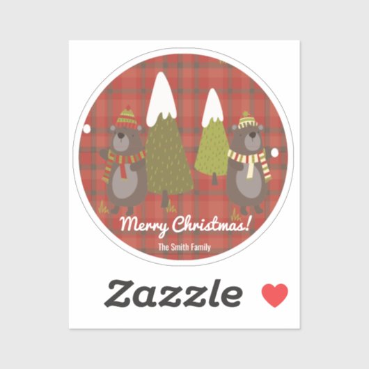 Winter Beer Witte Kerstmis Rood Buffalo Pset Sticker (Vel)