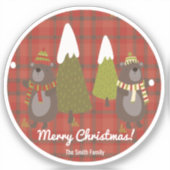 Winter Beer Witte Kerstmis Rood Buffalo Pset Sticker (Voorkant)