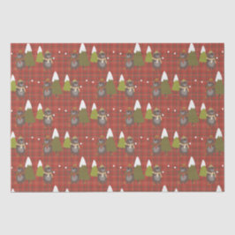 Winter Beer Witte Kerstmis Rood Buffalo Pset Tissuepapier