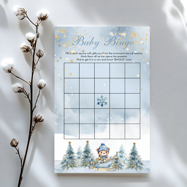 Winter Beer Wonderland Boy Baby shower Bingo spel (Creator heeft geüpload)