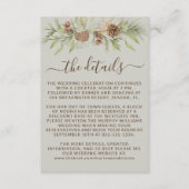 Winter Beige Details RSVP Website Bruiloft Informatiekaartje (Voorkant)