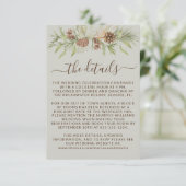 Winter Beige Details RSVP Website Bruiloft Informatiekaartje (Staand voorkant)