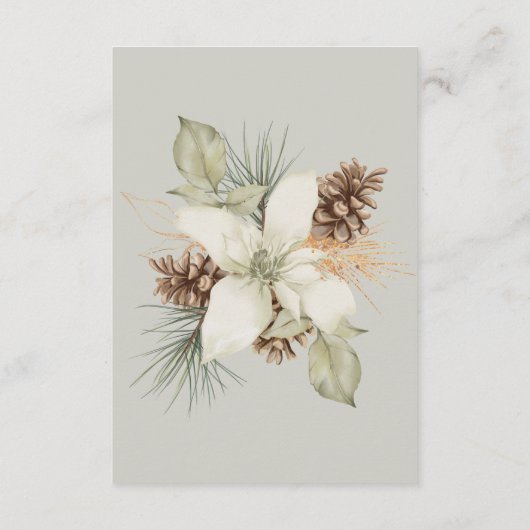 Winter Beige Details RSVP Website Bruiloft Informatiekaartje (Achterkant)