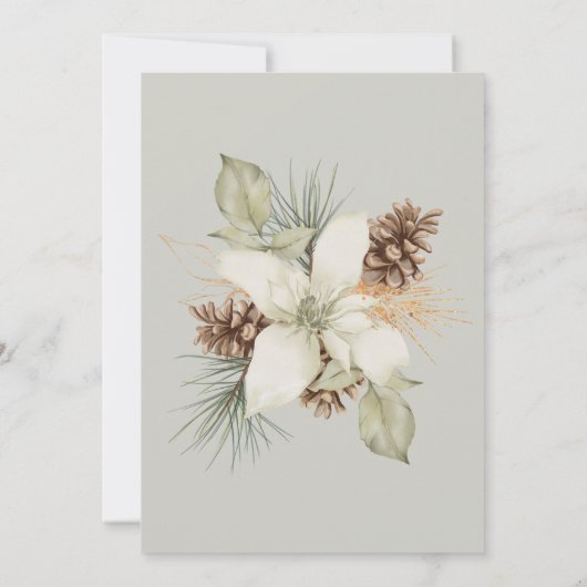 Winter Beige Elegant Script Bruiloft Kaart (Achterkant)