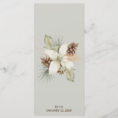 Winter Beige Elegant Script Bruiloft Menu (Achterkant)