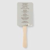 Winter Beige Elegant Script bruiloft programma Handwaaier (Achterkant)