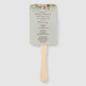 Winter Beige Elegant Script bruiloft programma Handwaaier (Voorkant)