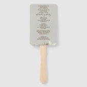 Winter Beige Elegant Script Trouwprogramma Handwaaier (Achterkant)