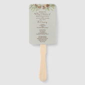 Winter Beige Elegant Script Trouwprogramma Handwaaier (Voorkant)