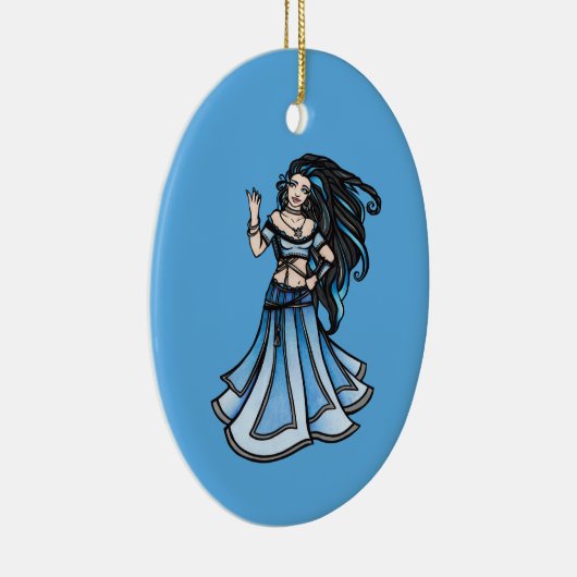 Winter Belly Dancer Goddess Keramisch Ornament (Rechts)