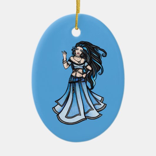Winter Belly Dancer Goddess Keramisch Ornament (Voorkant)