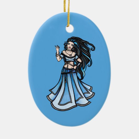 Winter Belly Dancer Goddess Keramisch Ornament (Achterkant)