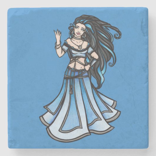 Winter Belly Dancer Goddess Stenen Onderzetter (Voorkant)
