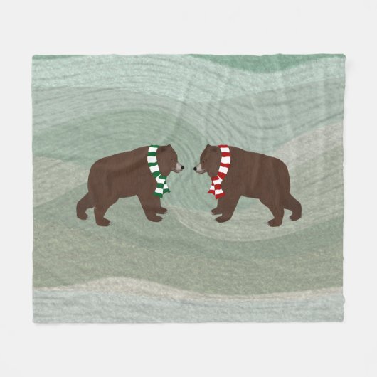 Winter Beren Fleece Blanket Deken (Voorkant (Horizontaal))