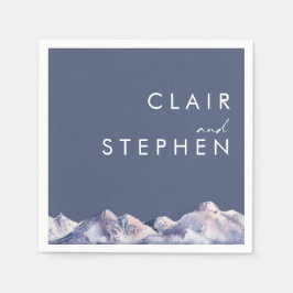 Winter Berg avond bruiloft servetten