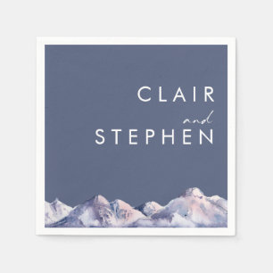 Winter Berg avond bruiloft servetten